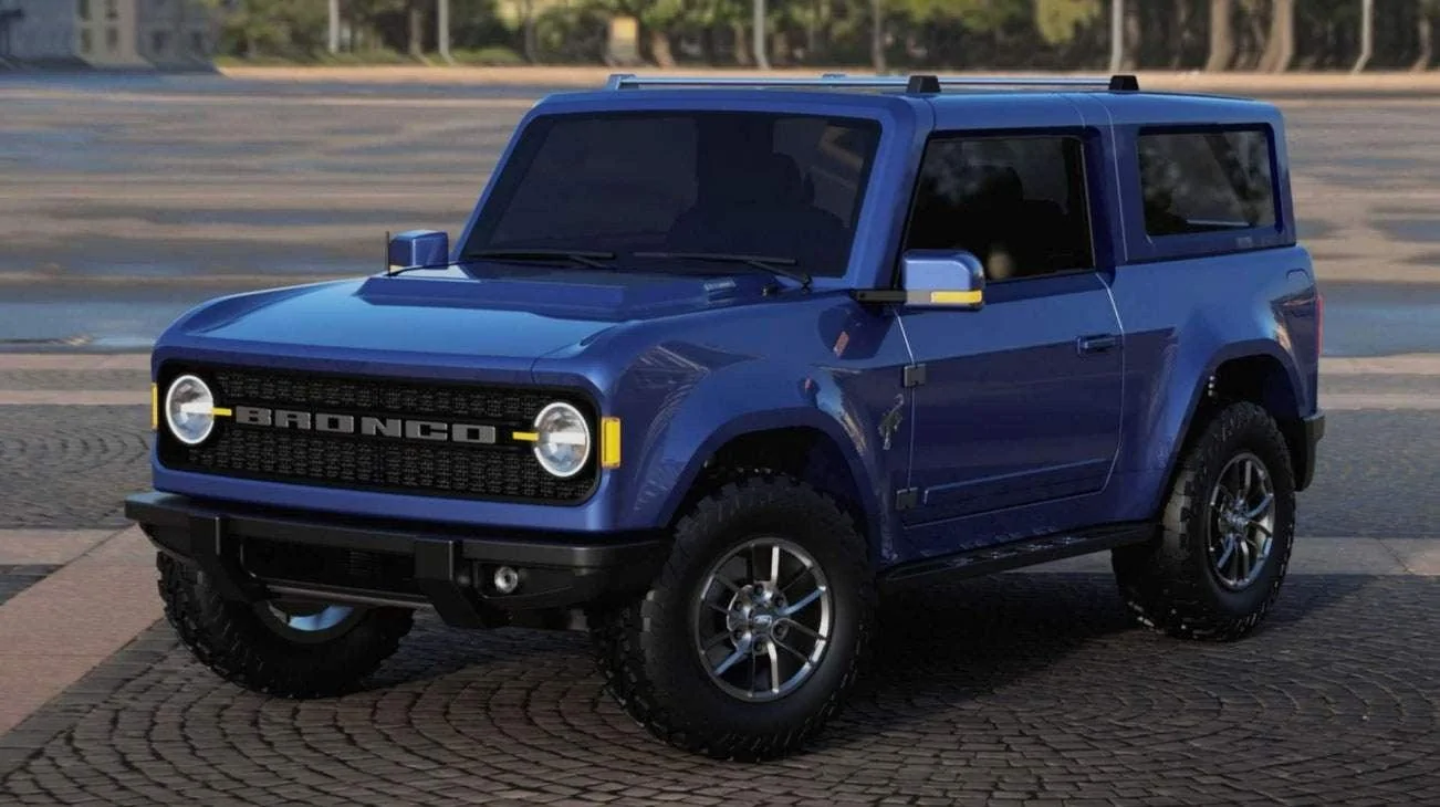Ford Bronco The sketch monkey render. 2021-ford-bronco-blu