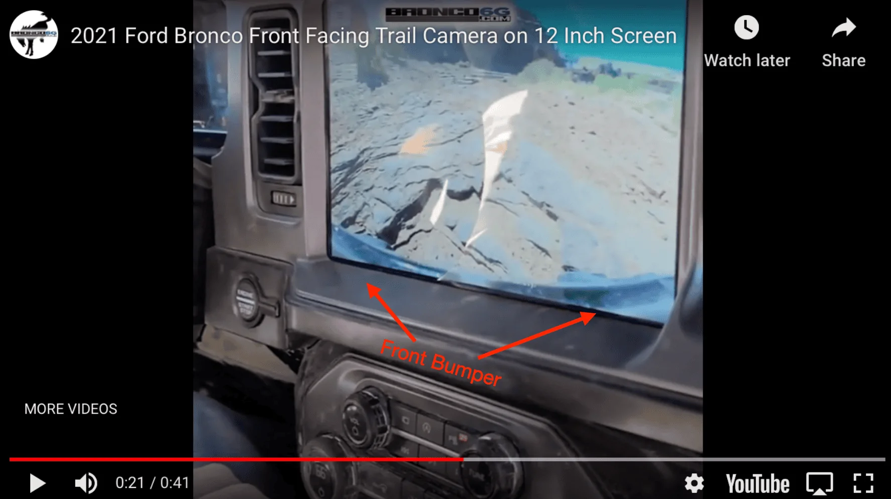 Ford Bronco Another Look at Front Facing Trail Camera on Bronco 12" Screen Screen Shot 2020-08-30 at 9.03.17 AM