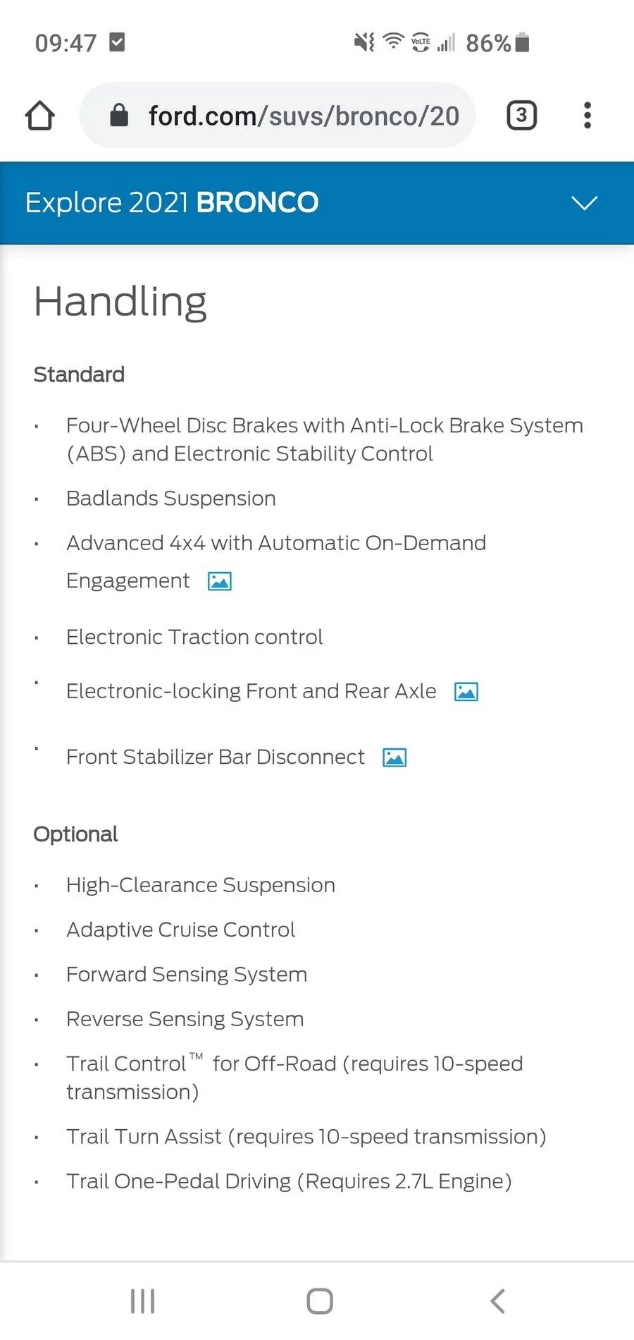 Ford Bronco Badlands suspension vs Wildtrak Screenshot_20200829-094704_Chrom