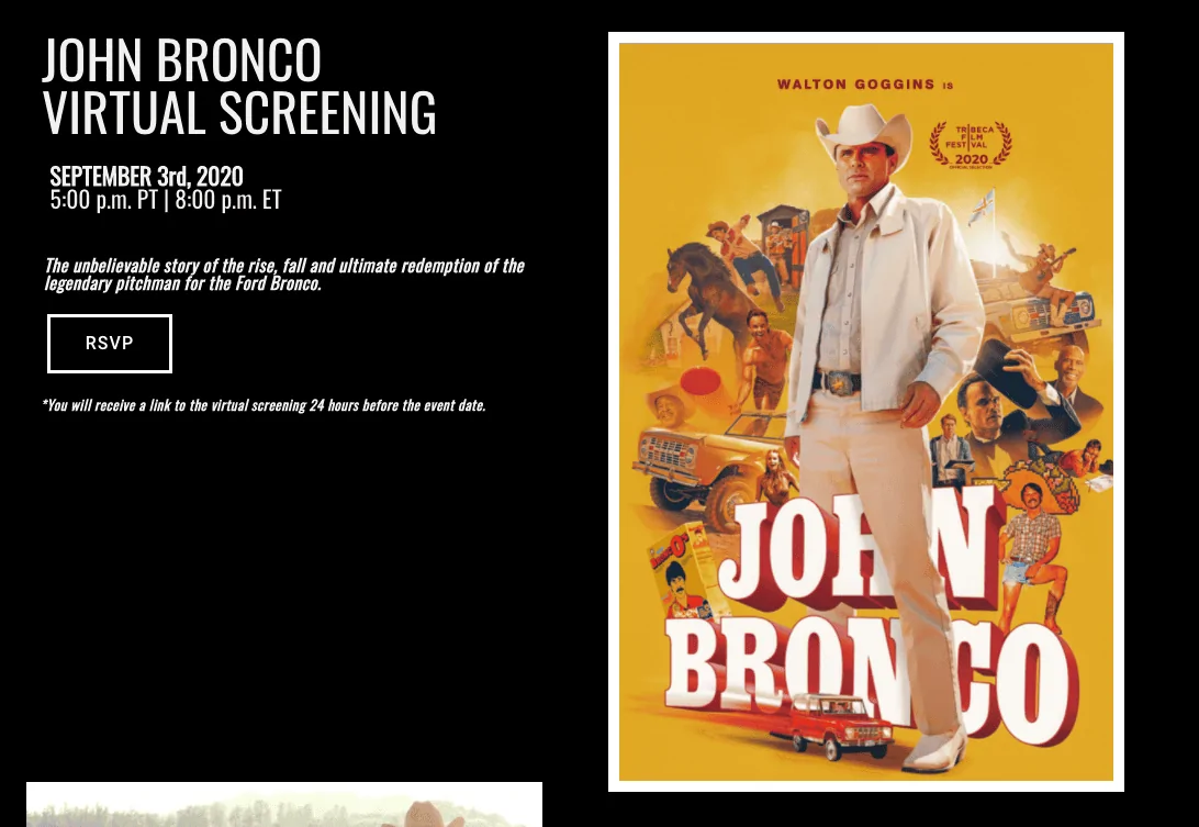 Ford Bronco John Bronco mockumentary Screen Shot 2020-08-31 at 11.21.51 AM