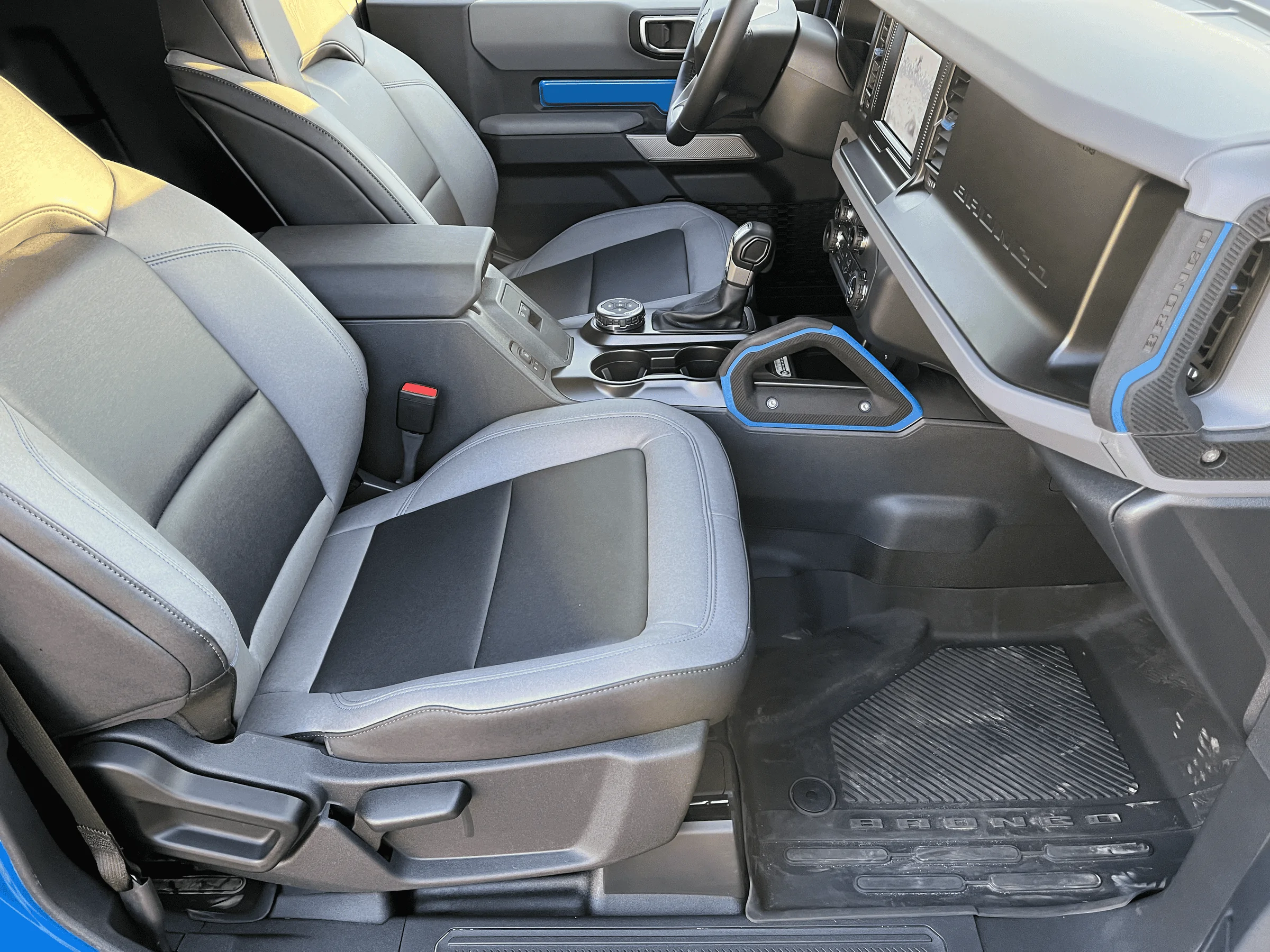 Ford Bronco Black Diamond interior blue highlights tempImageD0agC