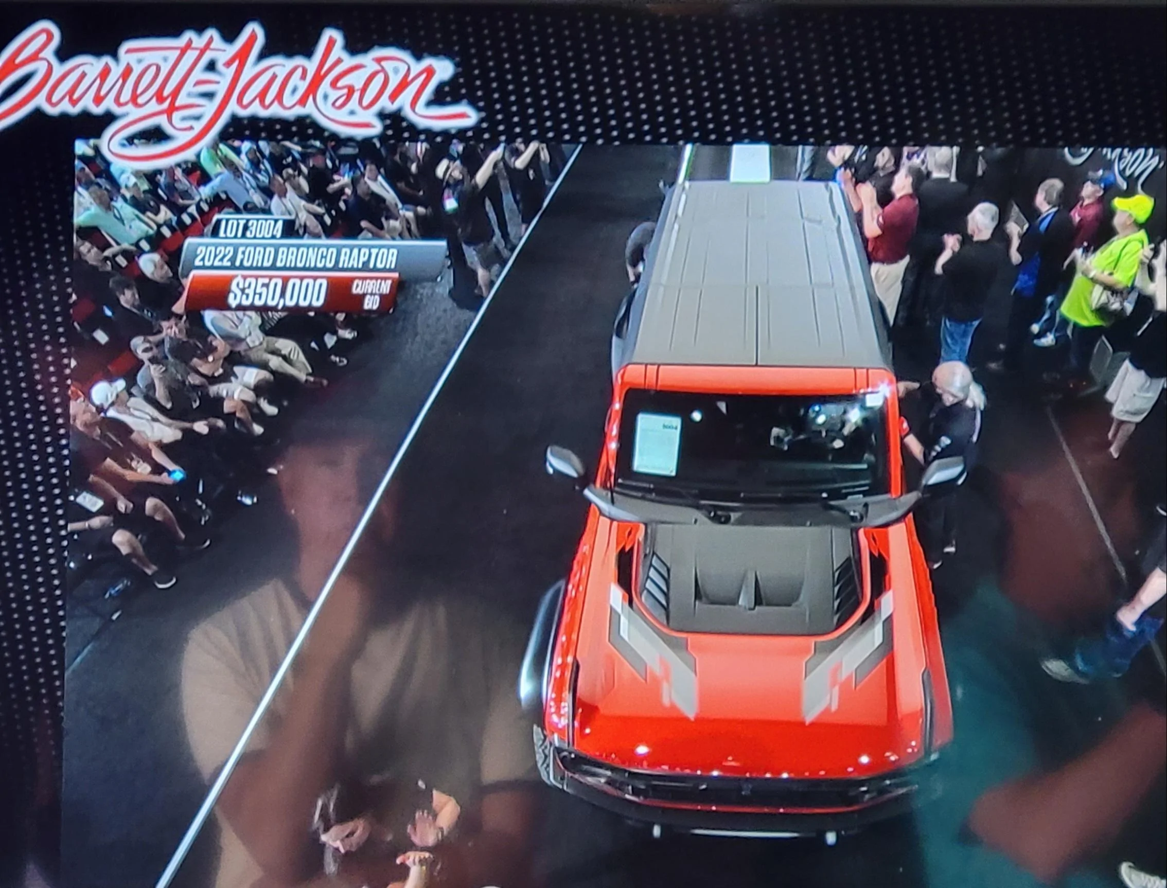 Ford Bronco 🦖 First Bronco Raptor VIN #001 Sells For $350k at Barrett Jackson Auto Action 20220409_143705