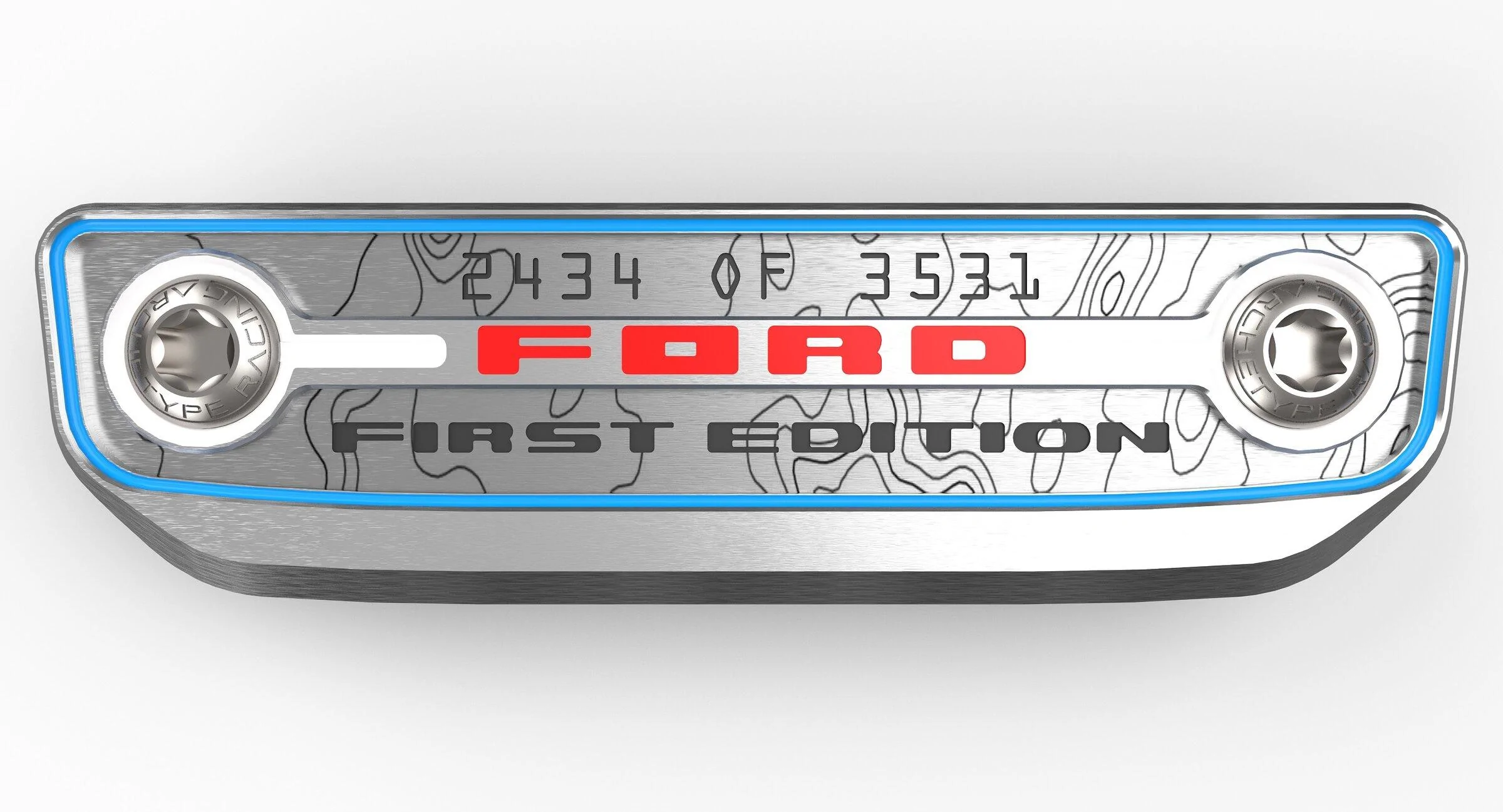 Ford Bronco AR | FIRST EDITION Badge VIN Project 1608 - AR Console Badge -  Topography Of 3