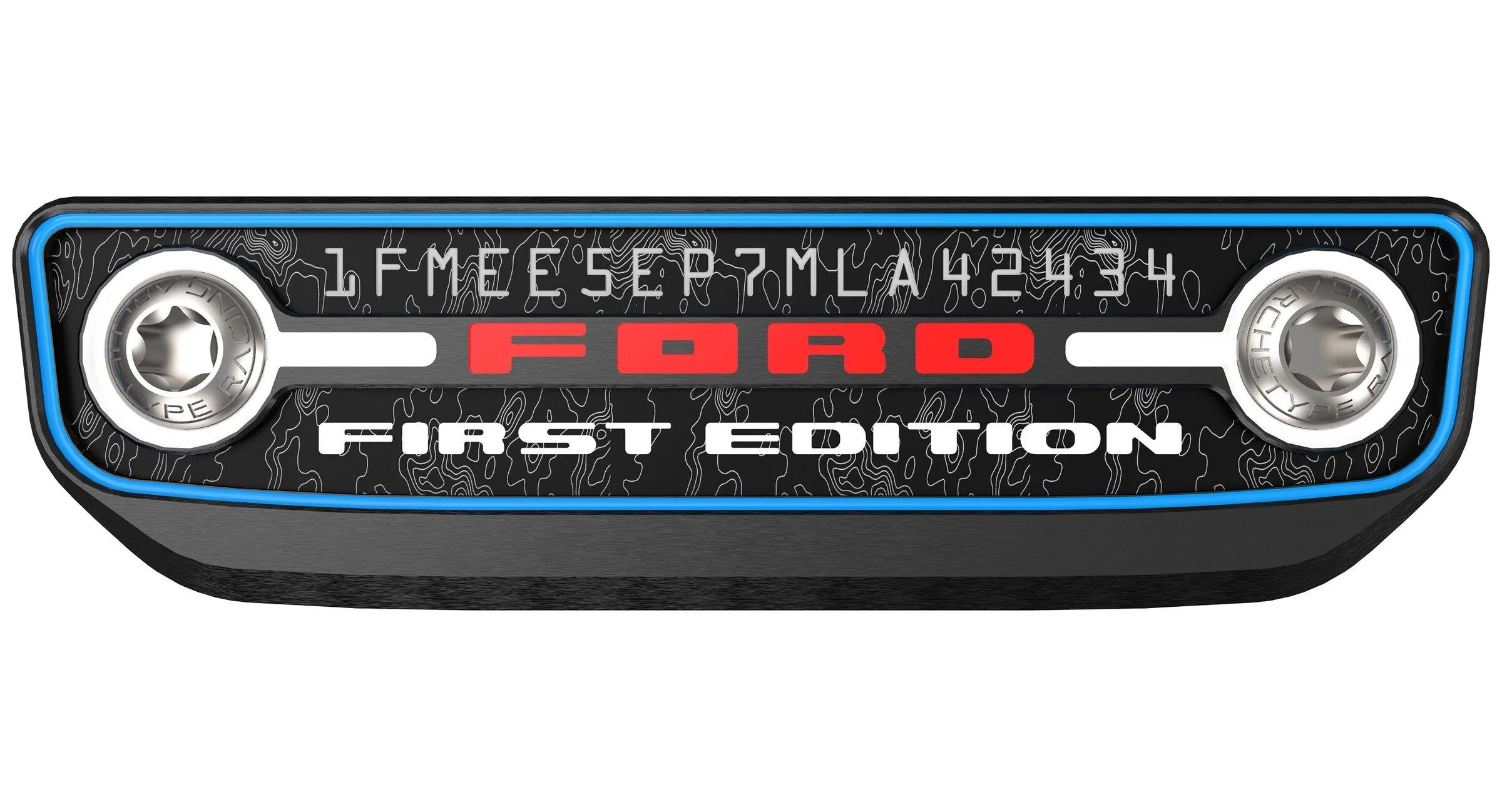Ford Bronco AR | FIRST EDITION Badge VIN Project 1608 - AR Console Badge -  Topography VIN 2