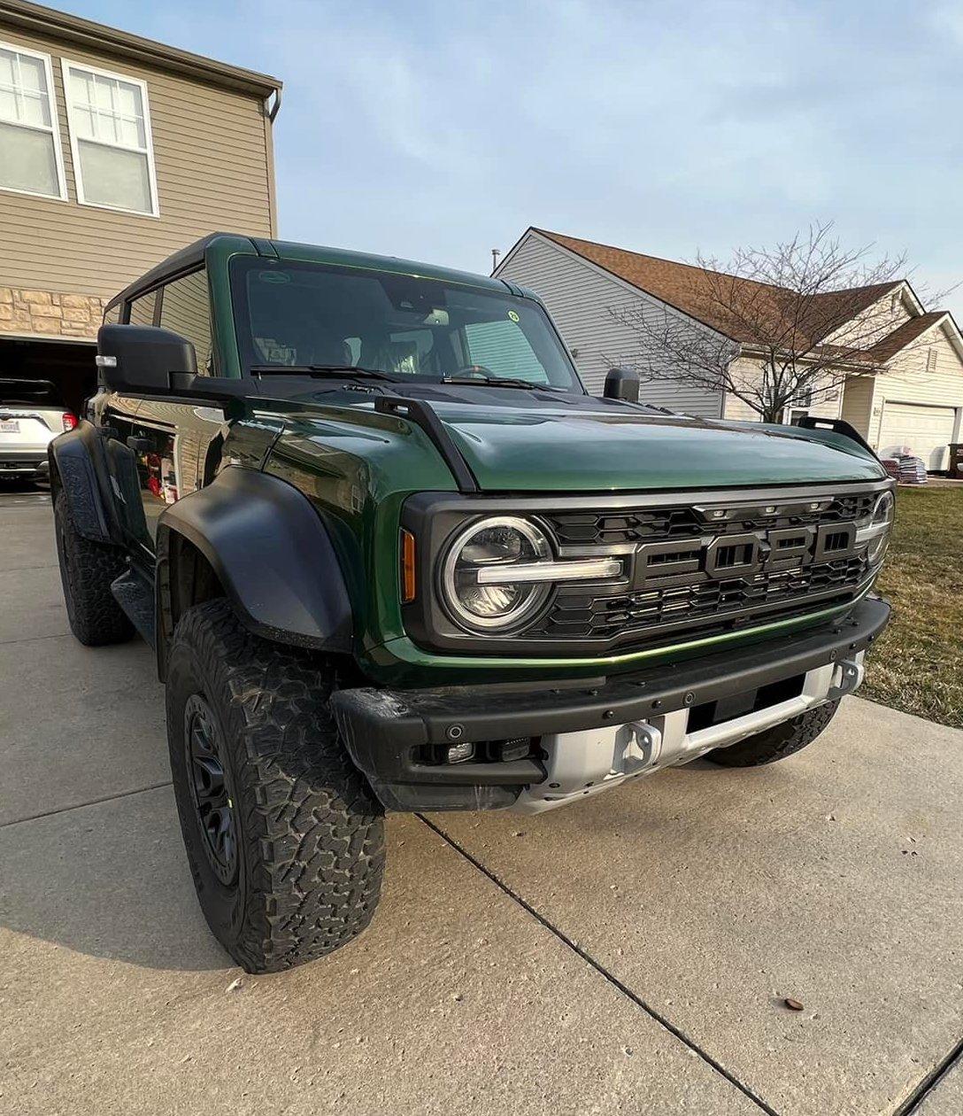 Ford Bronco Closeups of Eruption Green Bronco Raptor [updated w/ interior, suspension, engine underhood pics]) Eruption Green Bronco Raptor 1 2