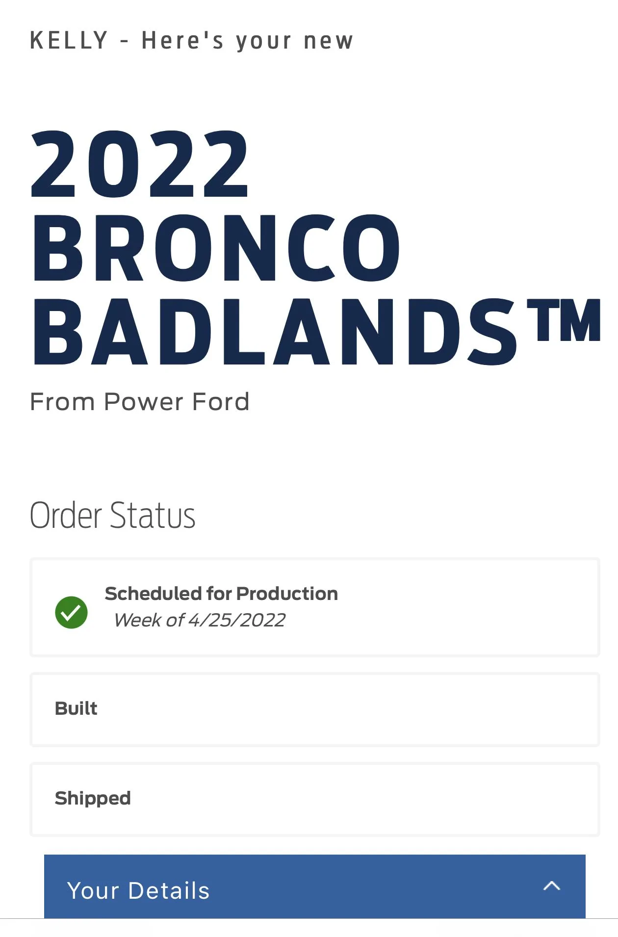 Ford Bronco 4/18/22 Build Week Group. 7A3B4E0C-251D-4781-AD72-245764E03B6F