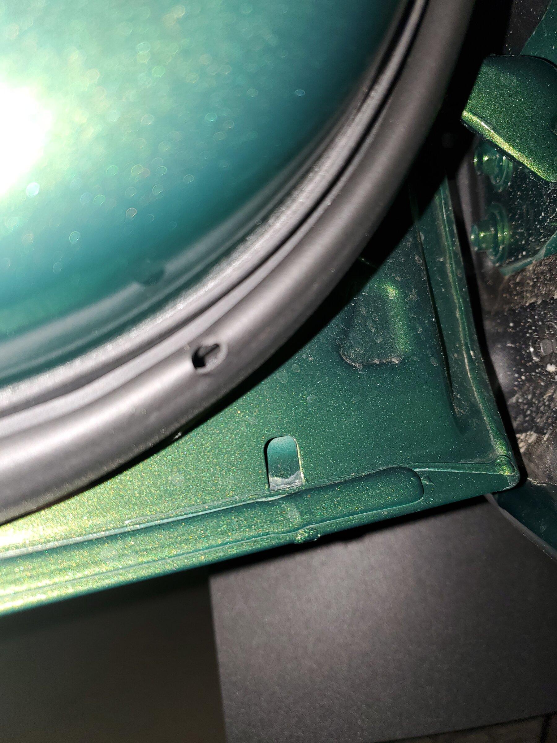 Ford Bronco Paint defect under door drains 20220414_214921