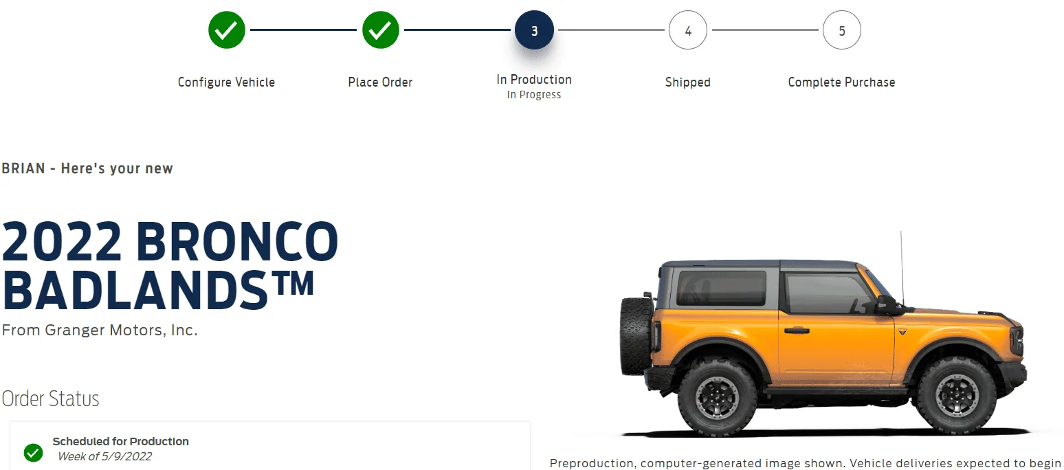 Ford Bronco Build date approaching: When will I get updates? 1650056887174