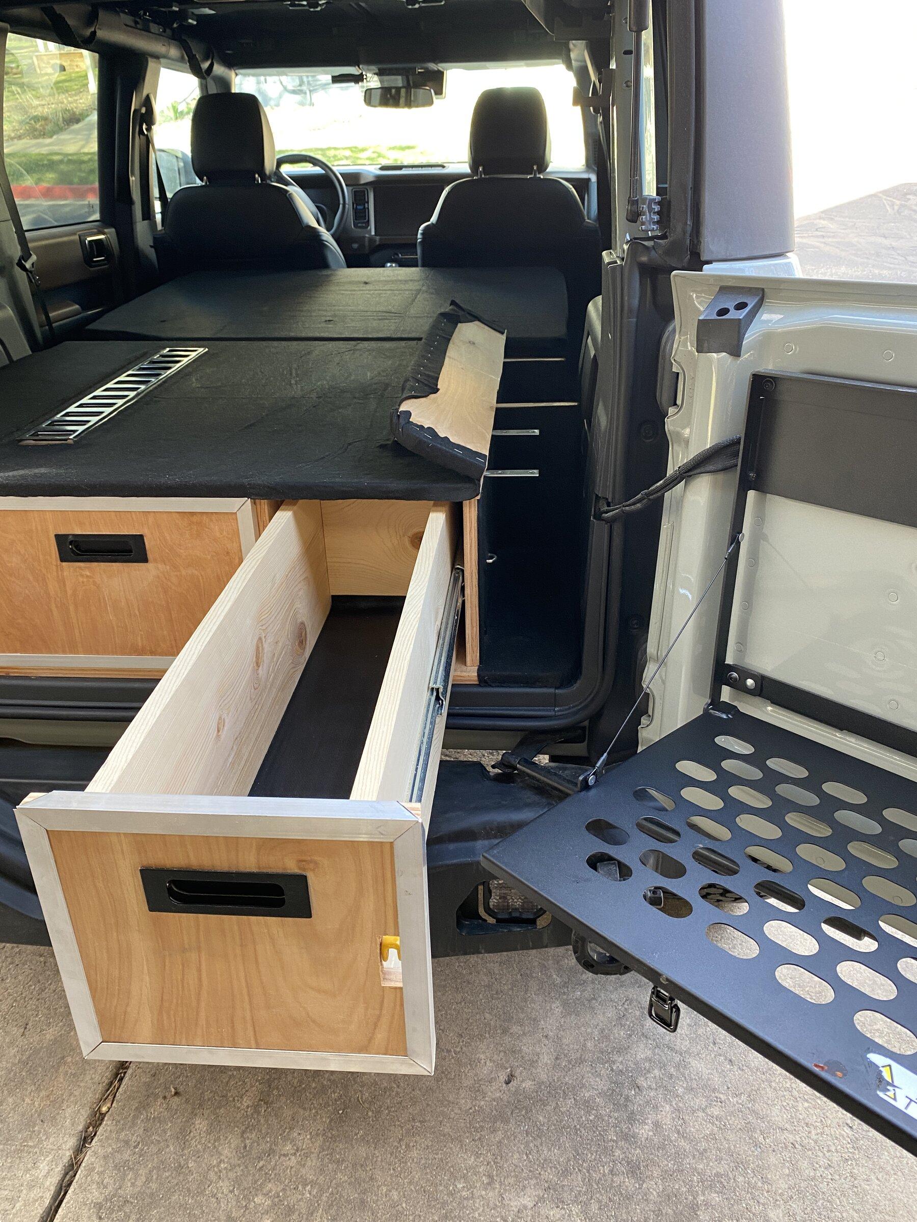 Ford Bronco 4DR Overland drawer & sleeping platform DIY build 55BA1ABF-D617-46FB-AA54-6DDAAF34D5BC