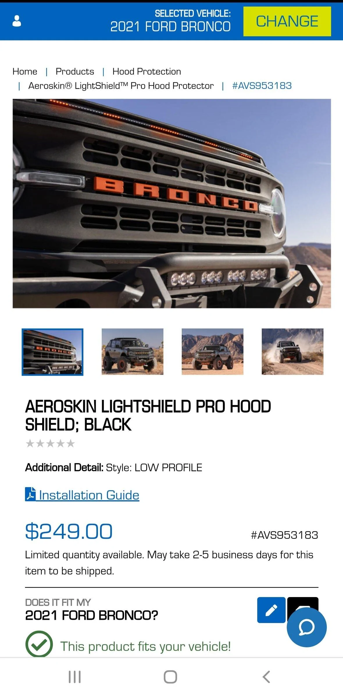Ford Bronco Aeroskin lightshield pro Screenshot_20220421-122010_Chrom