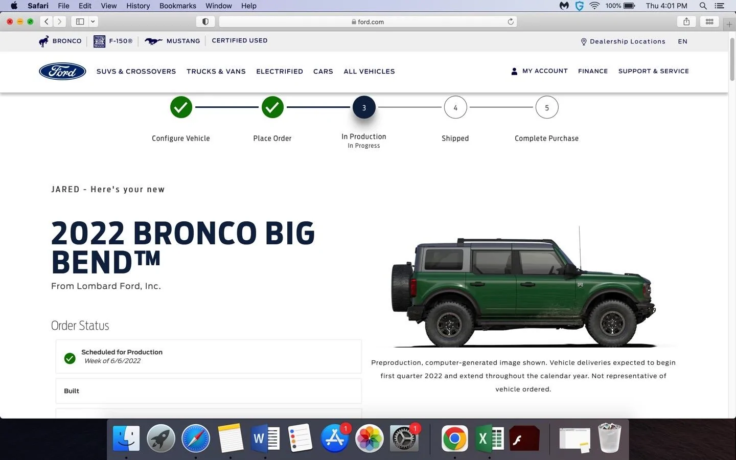 Ford Bronco ⏱ Bronco Scheduling Next Week (4/18) For Build Weeks 5/30-6/27 and 7/11-7/25 Image 4-21-22 at 4.02 PM