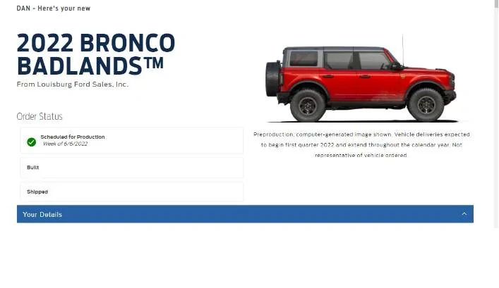 Ford Bronco ⏱ Bronco Scheduling Next Week (4/18) For Build Weeks 5/30-6/27 and 7/11-7/25 bronco