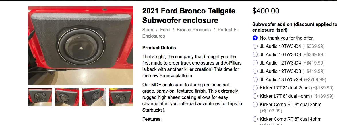 Ford Bronco My B&O Upgrade Experience Screen Shot 2022-04-22 at 8.27.04 AM