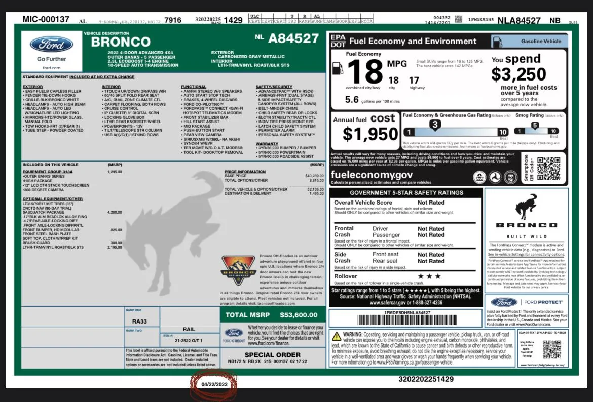 Ford Bronco Date on Window Sticker Changes F9478057-543C-43AC-94DA-5D83193EAD42
