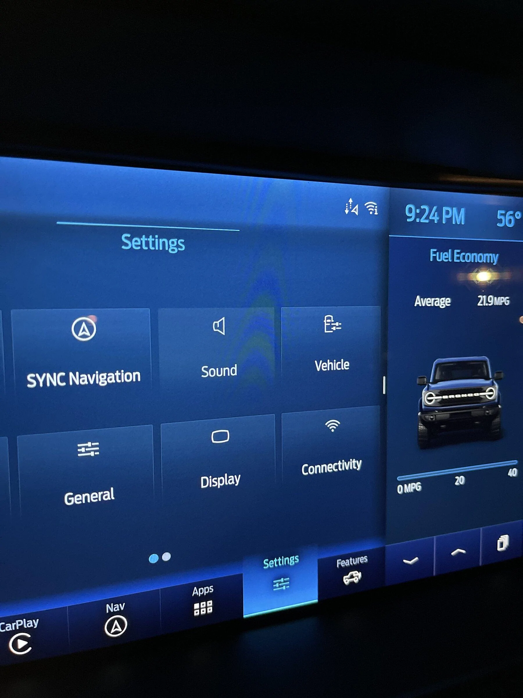 Ford Bronco Sound setting unaccessible imag
