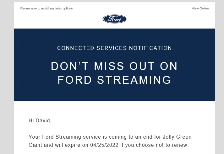 Ford Bronco Does anyone use Ford Streaming? 1650838307465