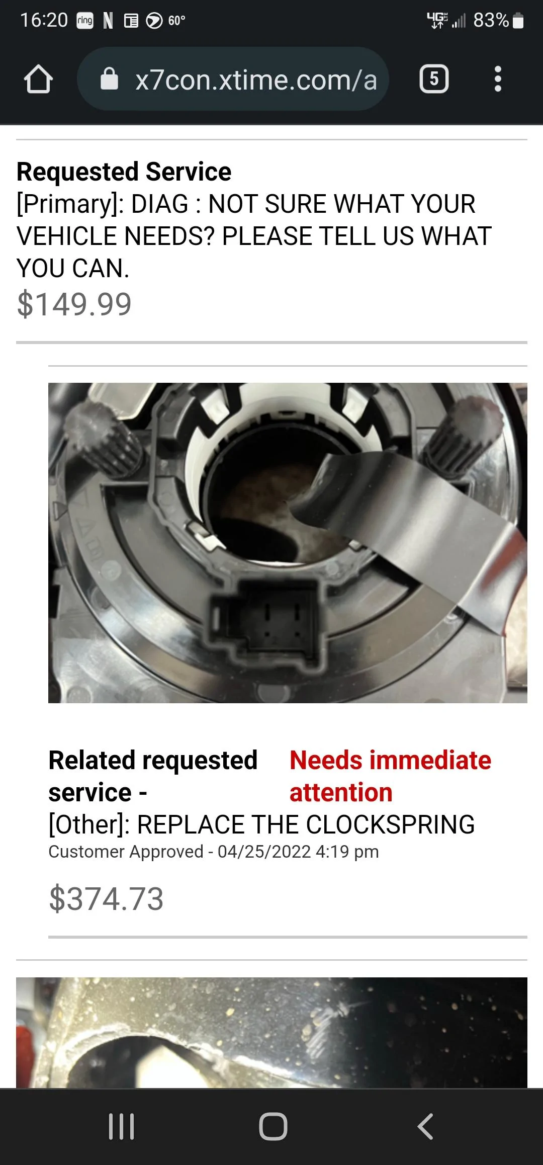 Ford Bronco Steering wheel clock spring broken Screenshot_20220425-162007_Chrom