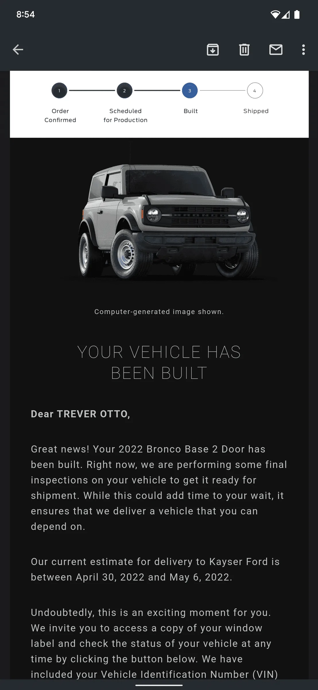 Ford Bronco 4/18/22 Build Week Group. Screenshot_20220426-085401