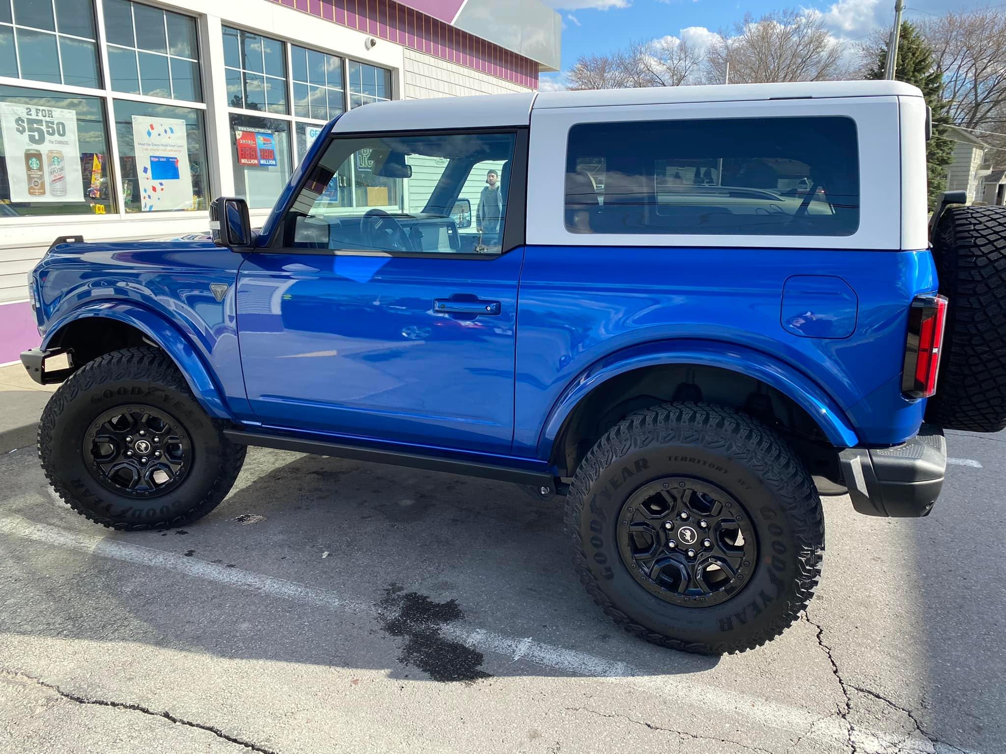 Ford Bronco Lightning Blue Bronco Customized With White MIC Top, White Grill, Yellow Letters & Accents Velocity Blue Bronco Customized With White MIC Top, White Grill, Yellow Letters & Accents 2