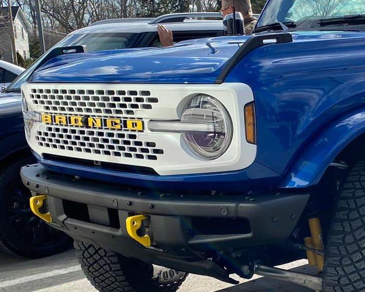 Ford Bronco Lightning Blue Bronco Customized With White MIC Top, White Grill, Yellow Letters & Accents Velocity Blue Bronco Customized With White MIC Top, White Grill, Yellow Letters & Accents 1