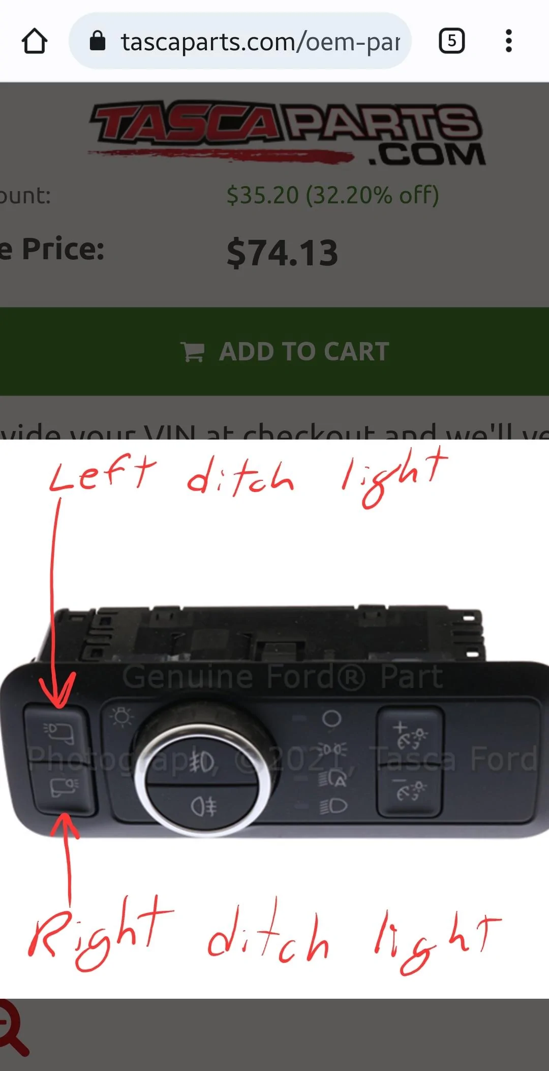 Ford Bronco Factory Fog Light Switch Screenshot_20220427-192657_Chrom