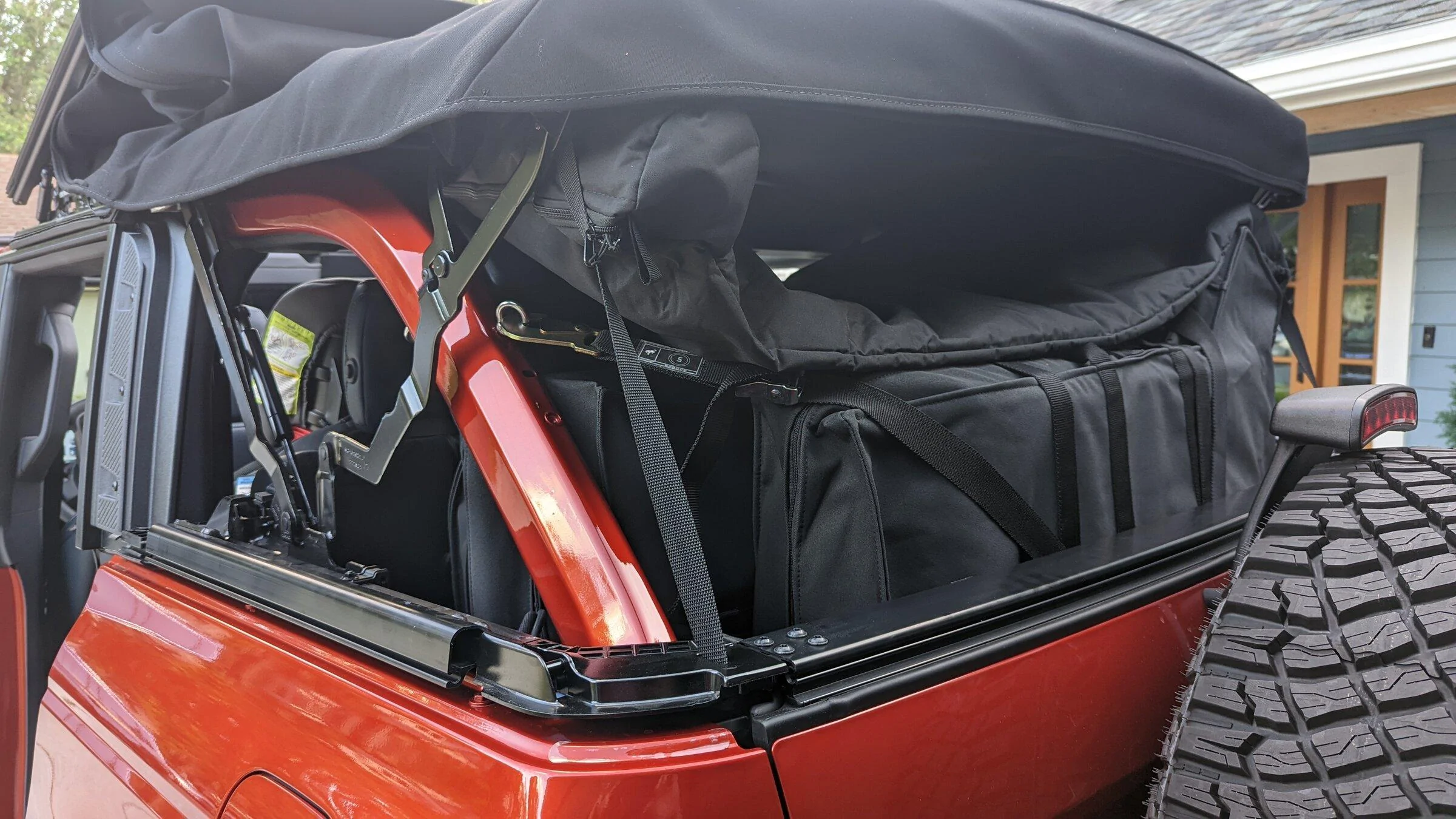 Ford Bronco On board door storage W/ Soft Top PXL_20220428_225806245
