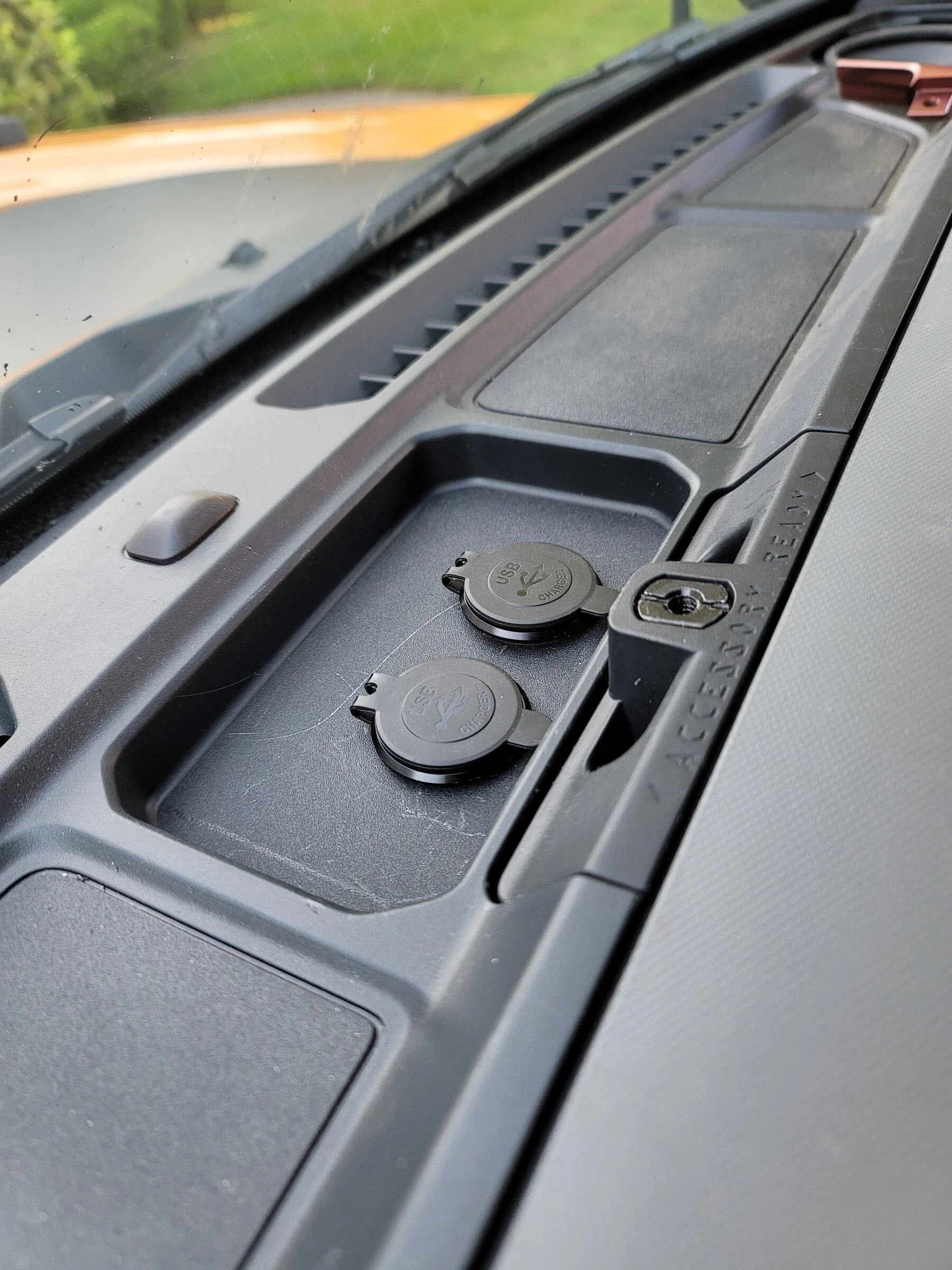 Ford Bronco Auxilliary power port(s) installation. 20220428_191026