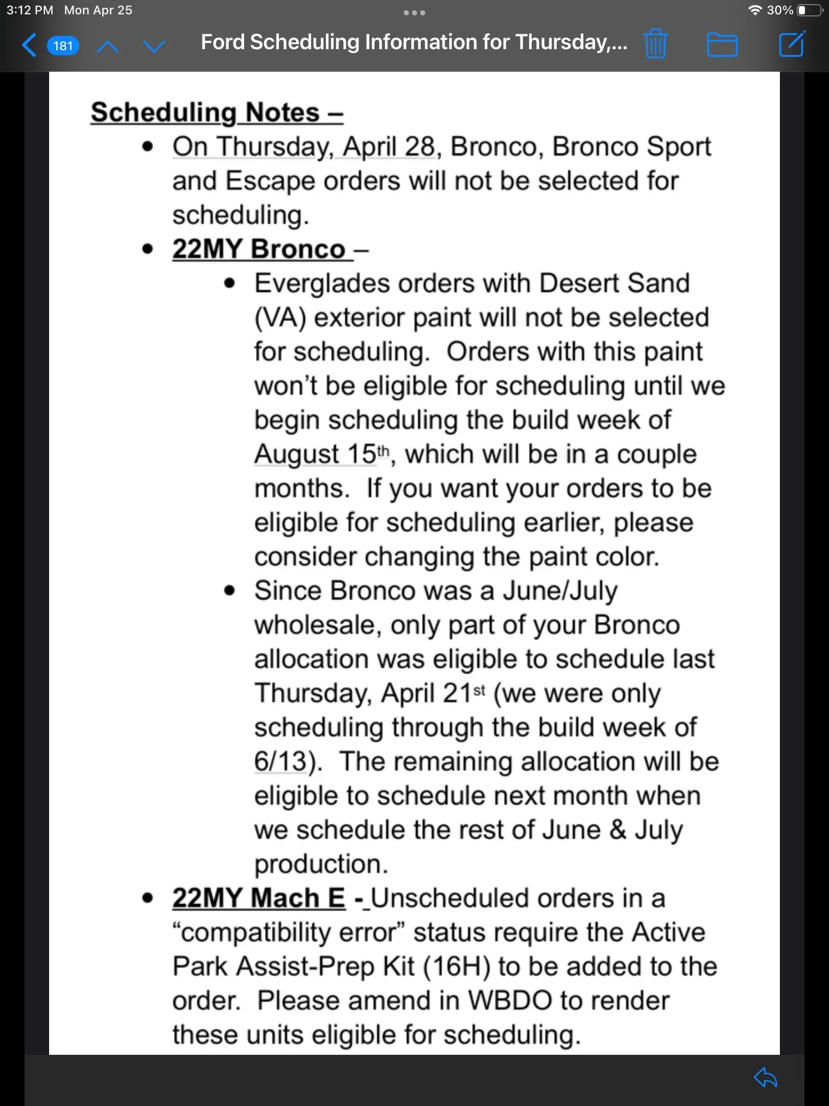 Ford Bronco No Desert Sand Everglades scheduling until mid August desertsand