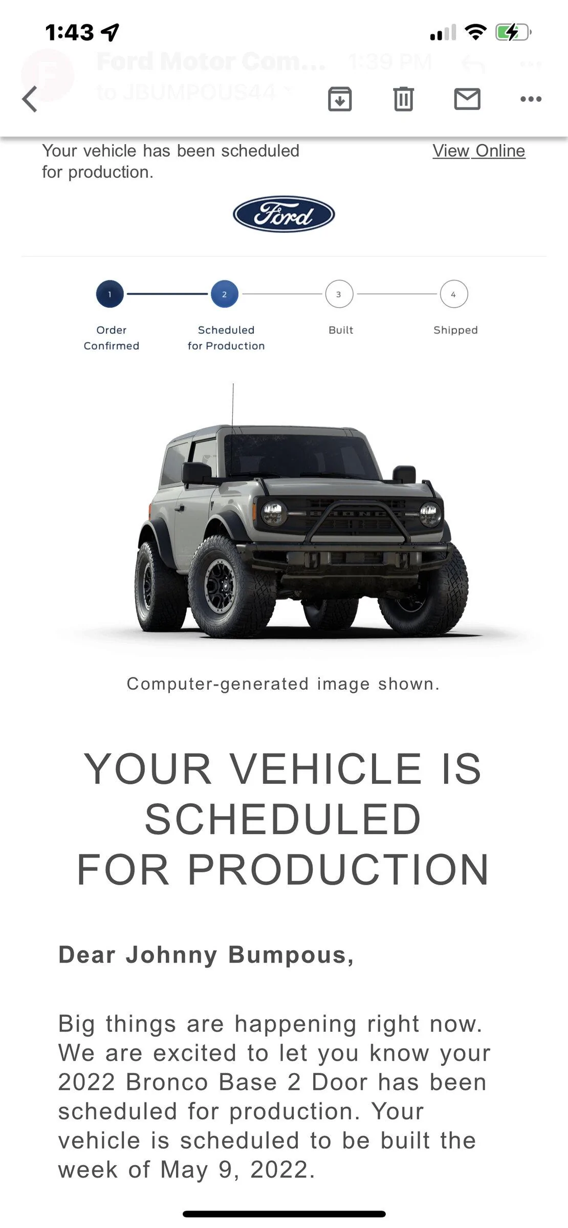 Ford Bronco 5/9 Build Week group. (ManSquatch Week) C8C1B2E4-121E-48FF-A125-5F14E44BCD02