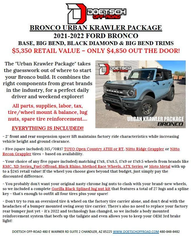 Ford Bronco Bronco Urban Crawler Package....$4,850 279797530_2334757756667210_7525392401831740582_n