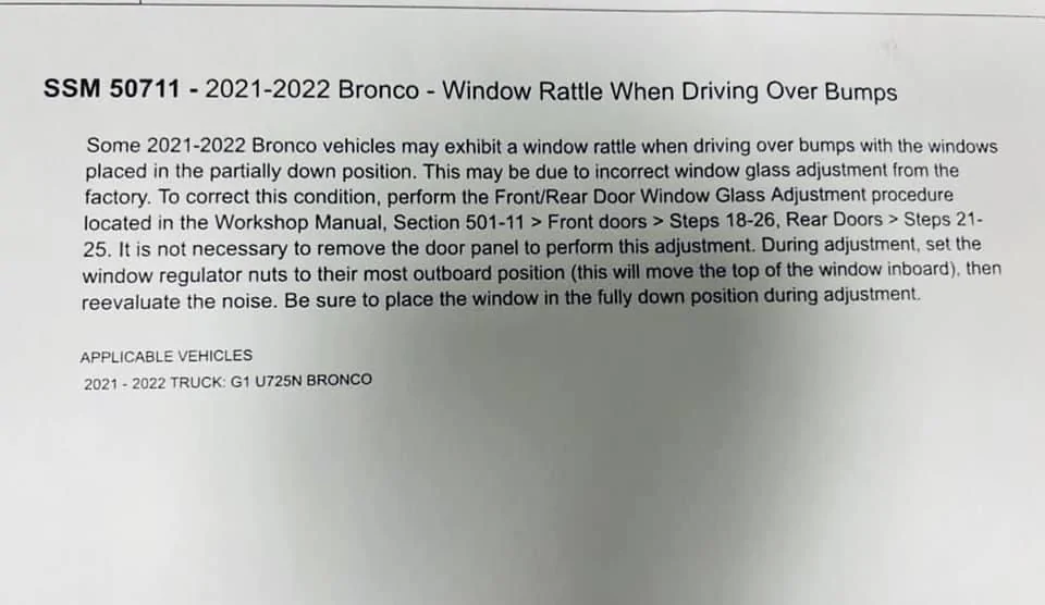 Ford Bronco Rattling Windows 22400312-F654-4796-B619-973371DFBEC5