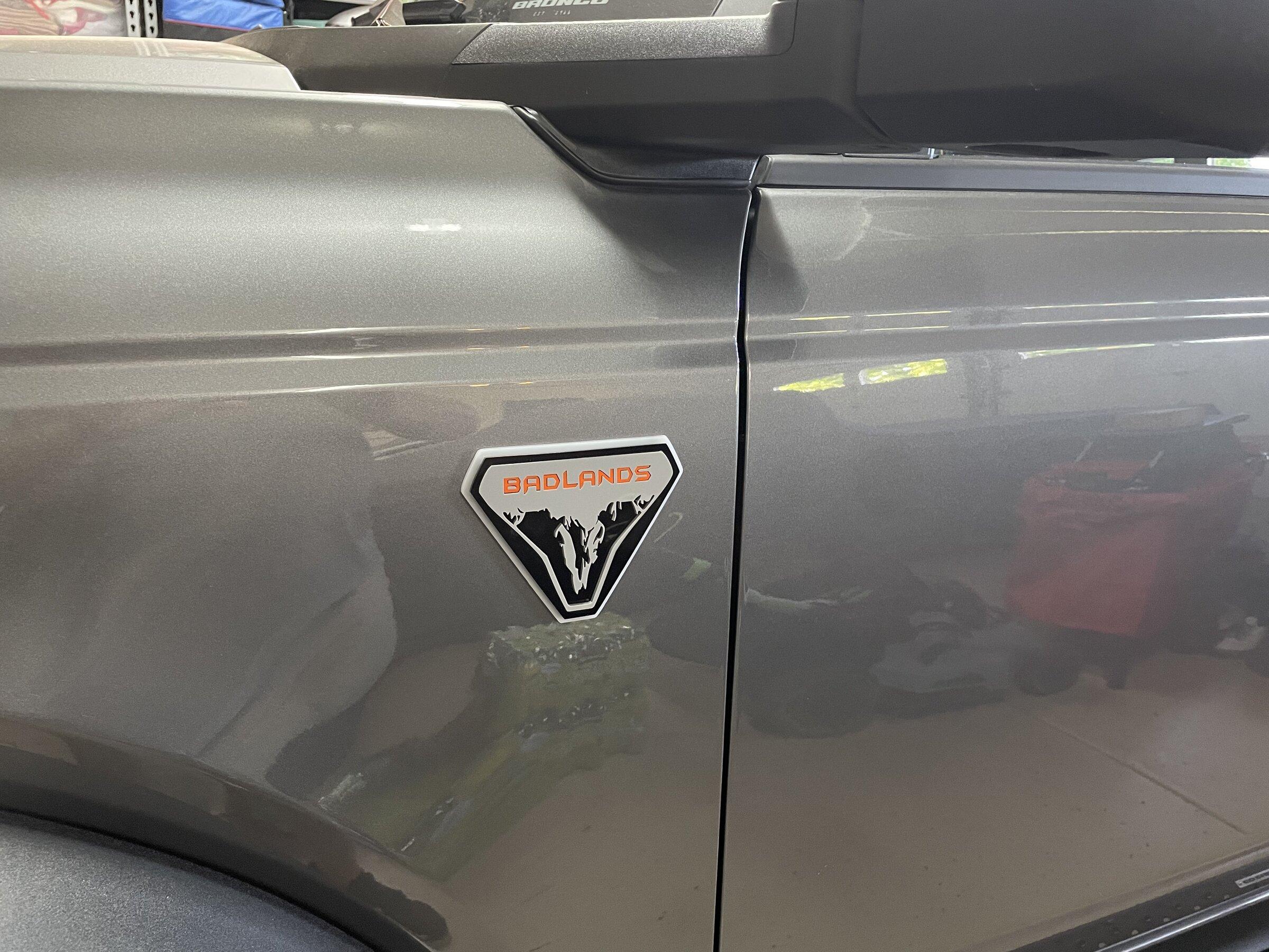 Ford Bronco Darkmatter Designs "Badlands" Emblems IMG_3529