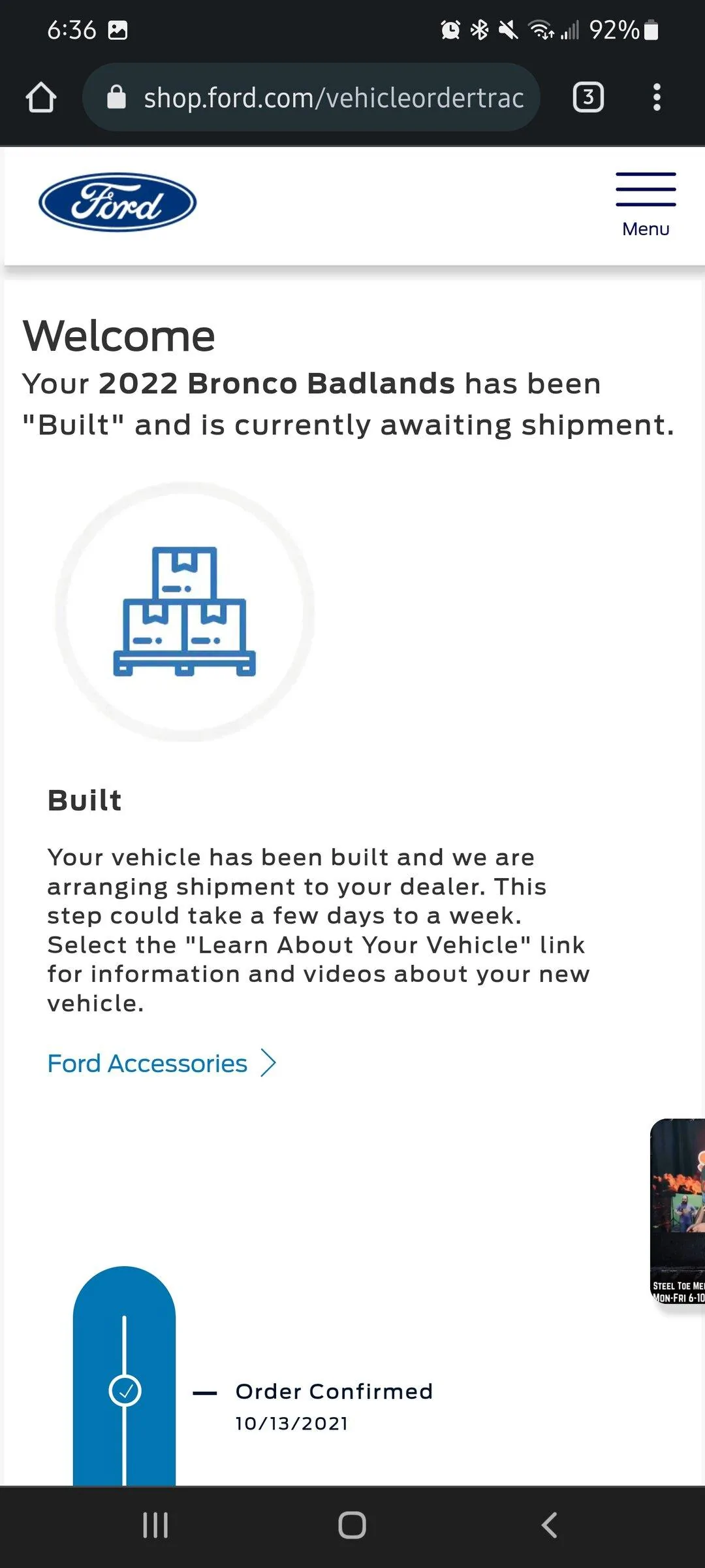 Ford Bronco 5/2/22 Build Week Group Screenshot_20220505-063617_Chrom