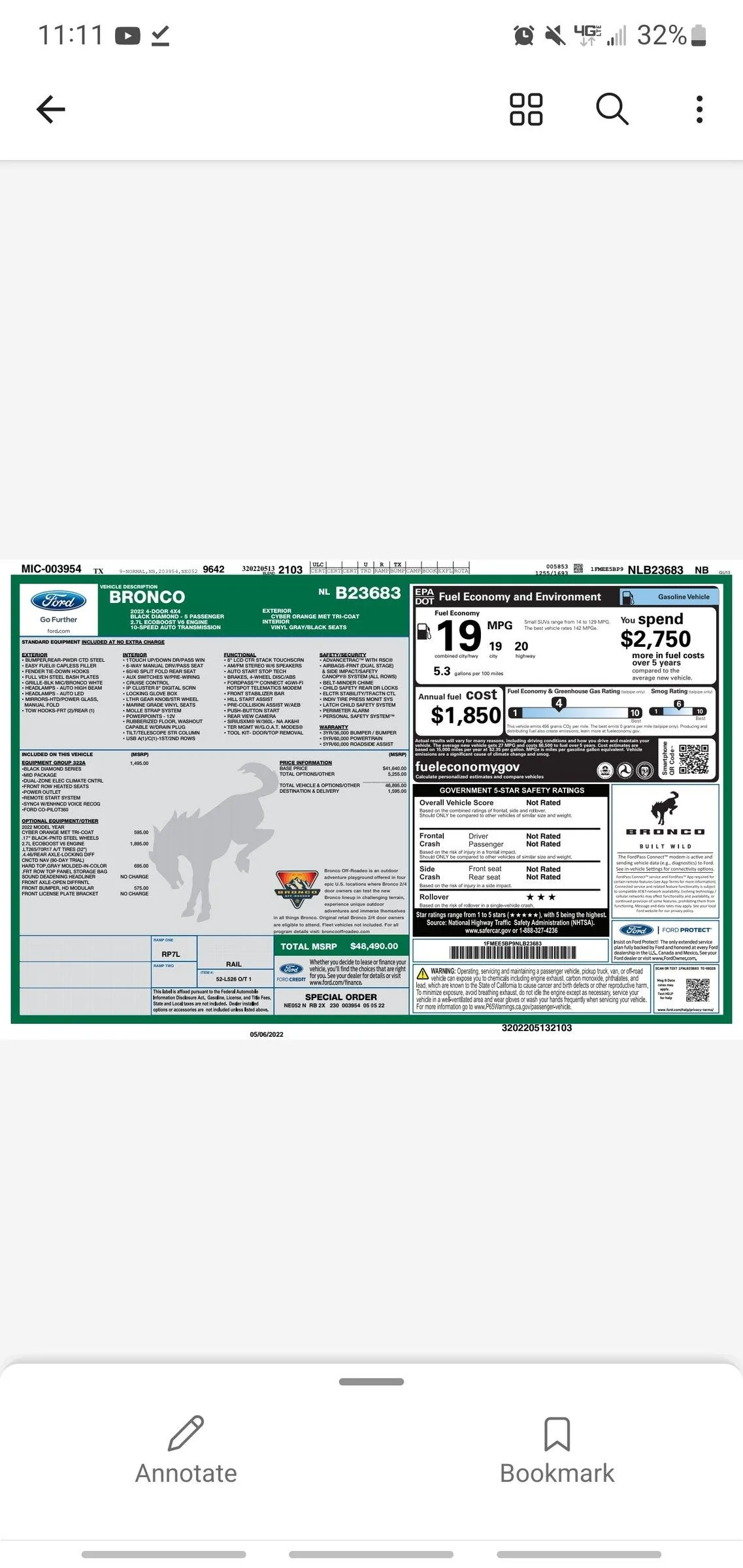Ford Bronco 5/9 Build Week group. (ManSquatch Week) Screenshot_20220506-111125_OneDriv