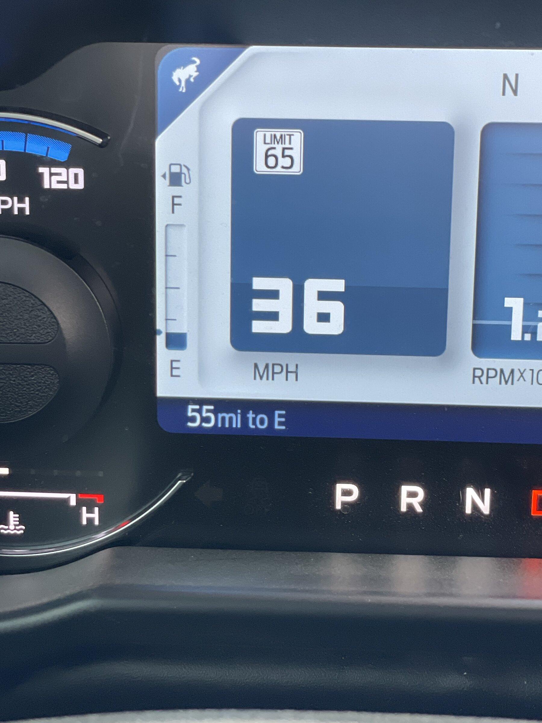 Ford Bronco How low (miles remaining) do you go? image