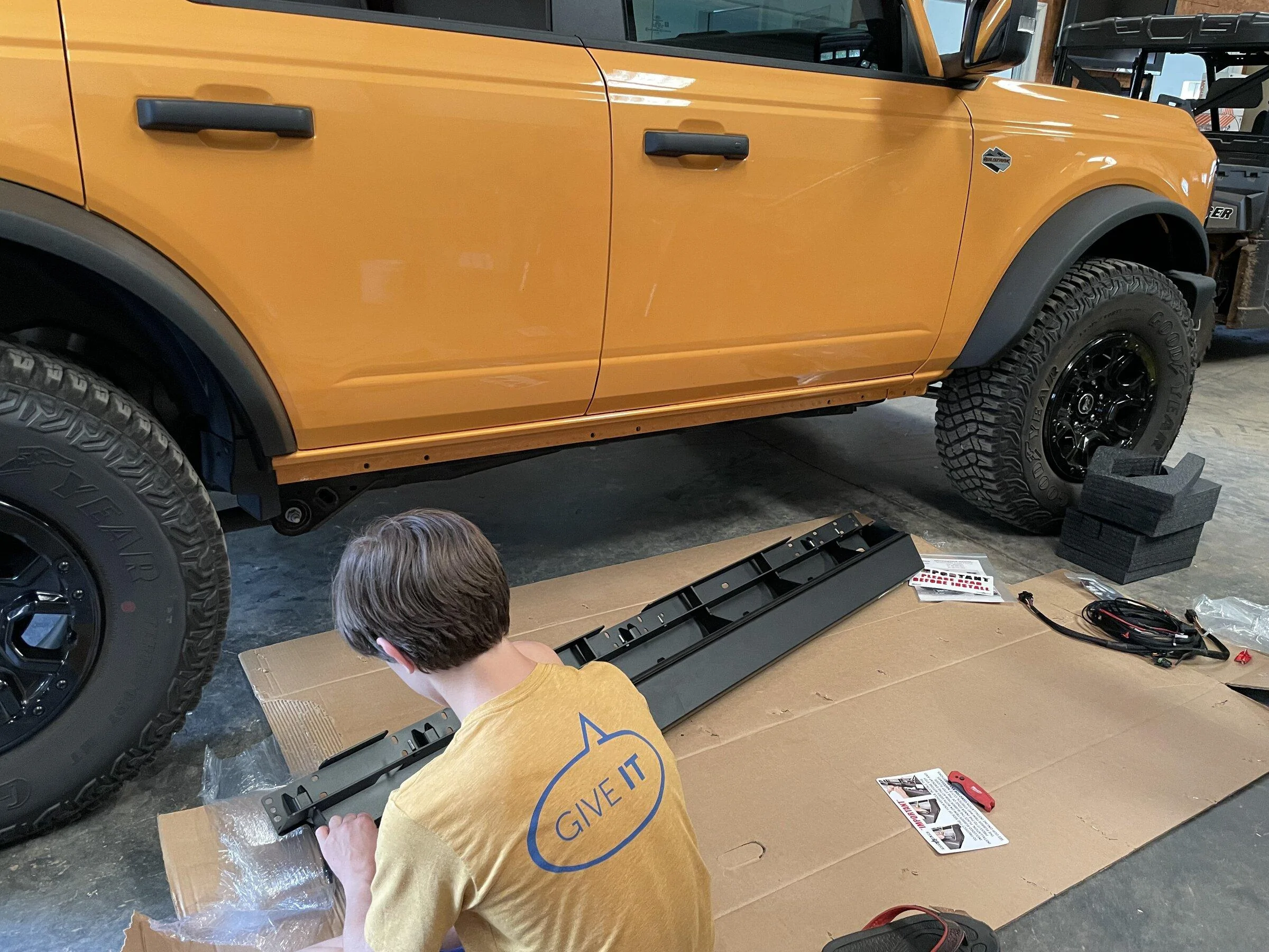 Ford Bronco Installed Rock Slide Engineering step slider IMG_1864