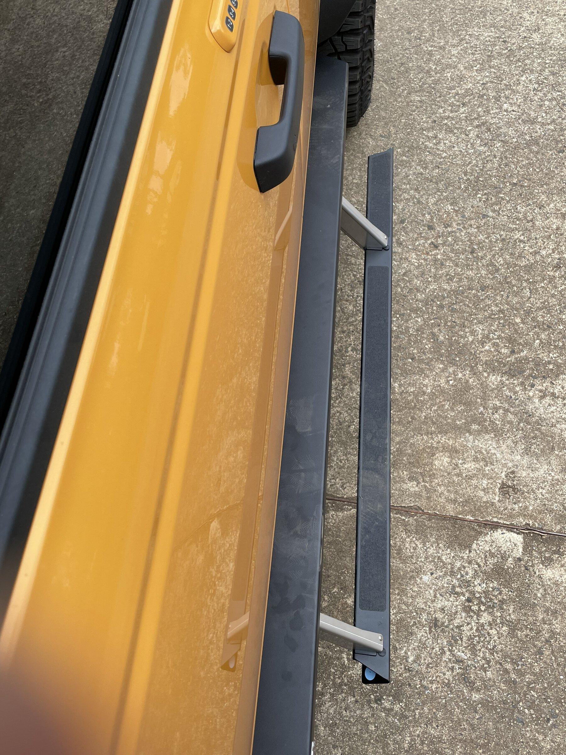 Ford Bronco Installed Rock Slide Engineering step slider IMG_1891
