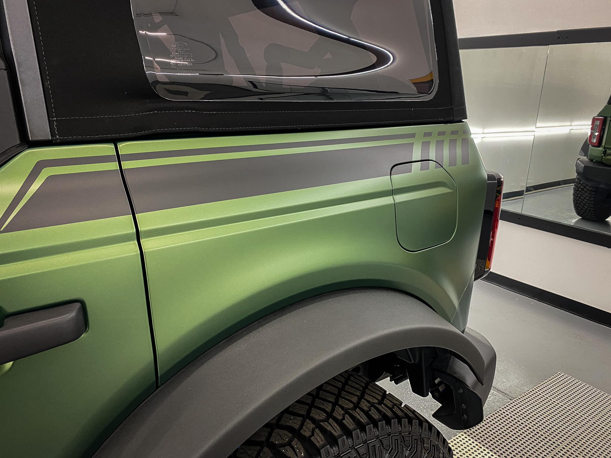 Ford Bronco ERUPTION GREEN Bronco Club Eruption Green Bronco XPEL Stealth PPF Wrapped + Graphics + Racing Stripes 2
