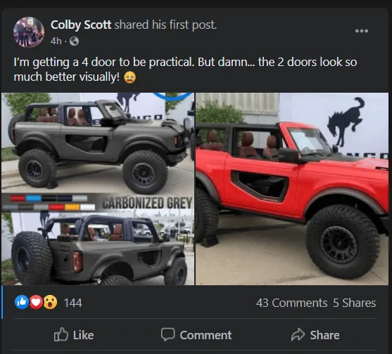 Ford Bronco Carbonized Gray Paint Thread Carbonized Gray Post