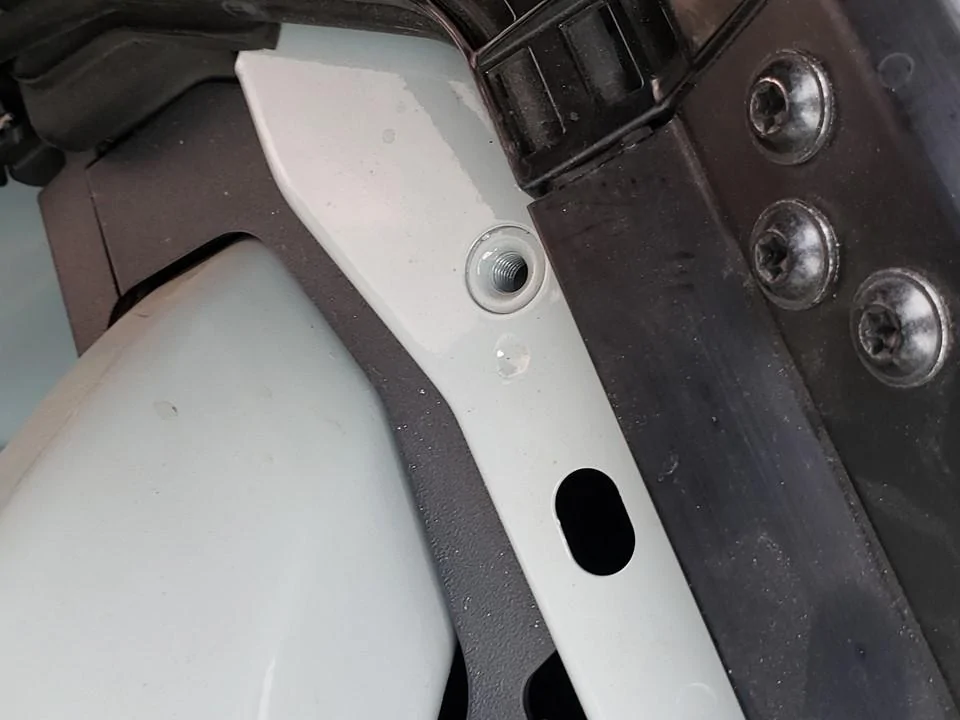 Ford Bronco Idea for soft top half-rack threaded hol