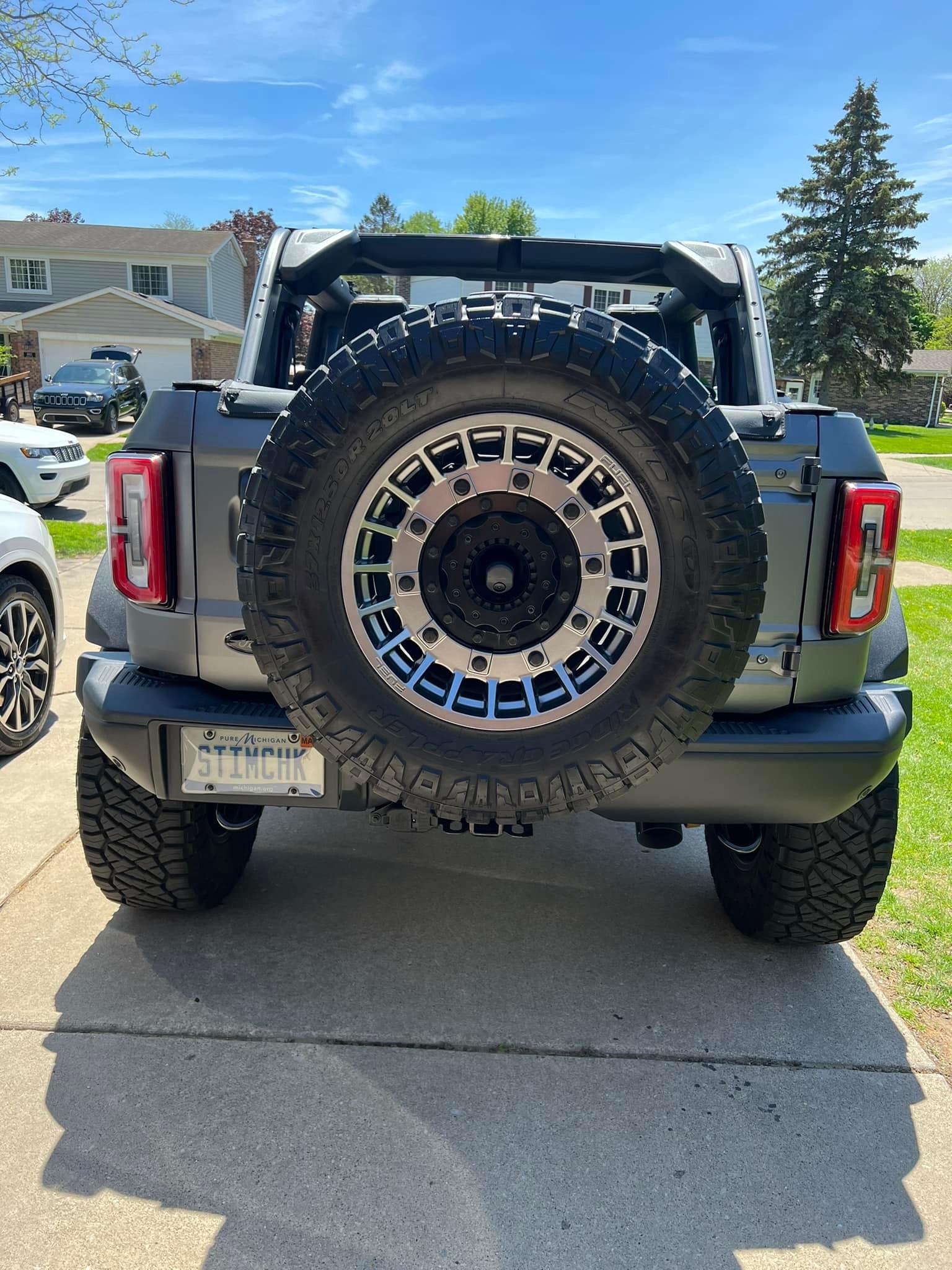Bronco Carbonized Gray XPEL Stealth PPF Wrap 20%22 Fuel wheels 37%22 Nitto Ridge Grappler tire...jpg