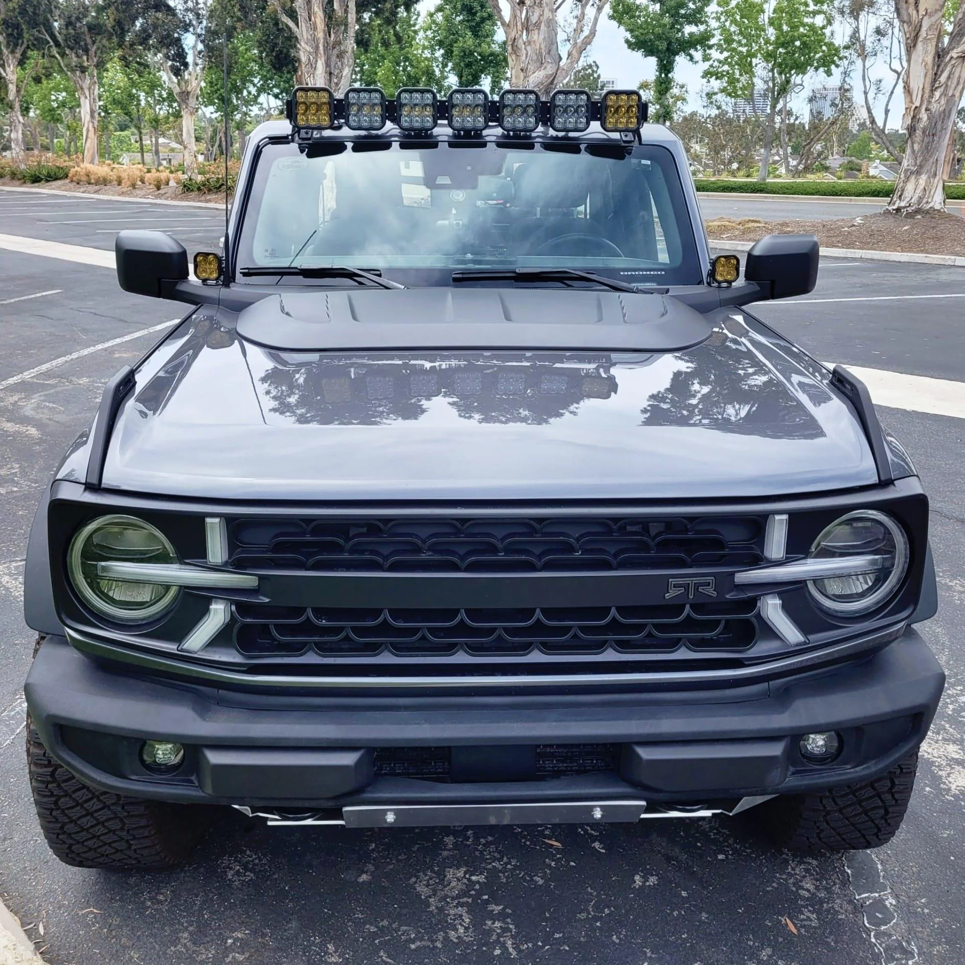 Ford Bronco Carbonized Gray Bronco | RTR Grille, Ford Hood Scoop, Roof Lights, Ditch Lights, Asfir Skids Bronco RTR Grille, Ford Hood Scoop, Roof Lights, Ditch Lights 2