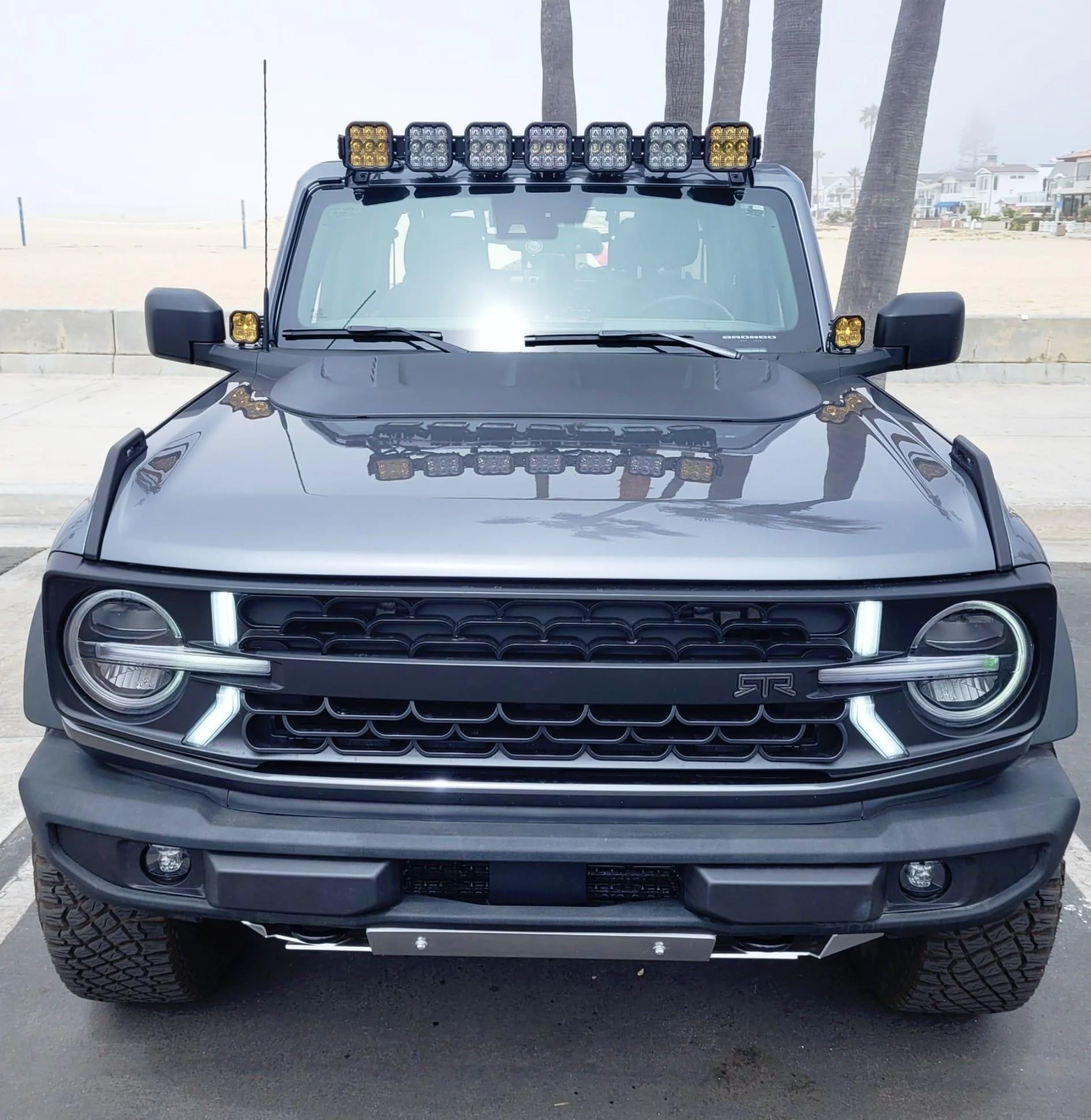 Ford Bronco Carbonized Gray Bronco | RTR Grille, Ford Hood Scoop, Roof Lights, Ditch Lights, Asfir Skids Bronco RTR Grille, Ford Hood Scoop, Roof Lights, Ditch Lights 5