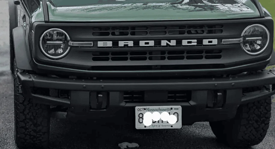 Ford Bronco Front License Plate placement 1652804027859