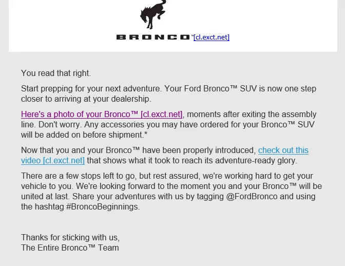 Ford Bronco 5/9 Build Week group. (ManSquatch Week) 1652812663129