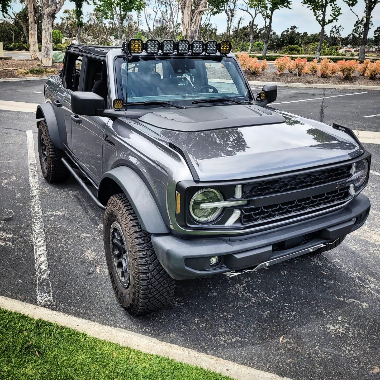 Ford Bronco Carbonized Gray Bronco | RTR Grille, Ford Hood Scoop, Roof Lights, Ditch Lights, Asfir Skids 280506685_10227924710847409_1822424031689055425_n