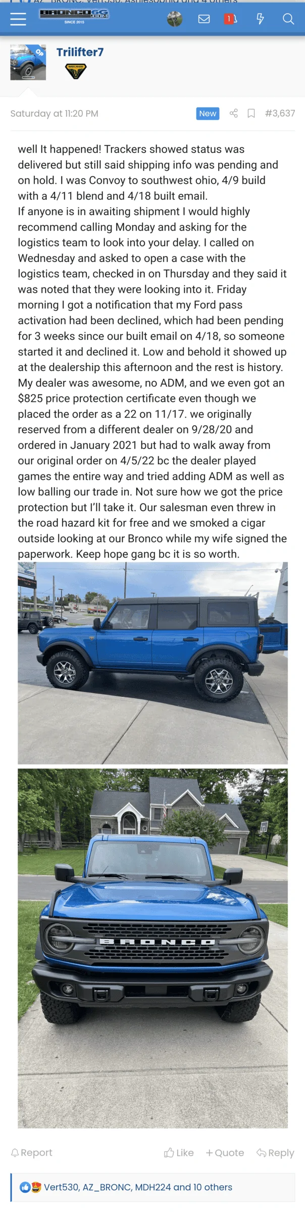 Ford Bronco 🛠 1/17/2022 Build week group Screenshot_20220518-113400
