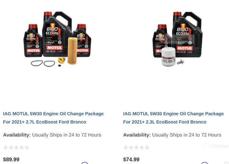 Ford Bronco Oil Change Non-Ford 1652967235018
