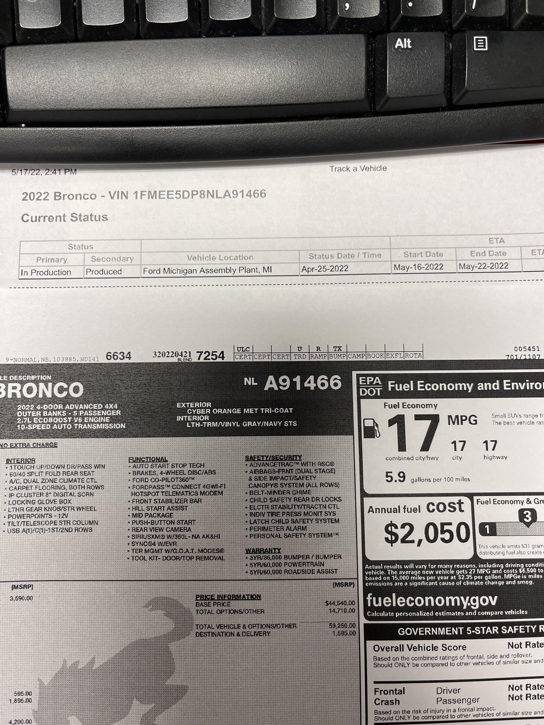 Ford Bronco 4/18/22 Build Week Group. 8713F28A-29D2-4833-85A9-FBD94A3C2D41