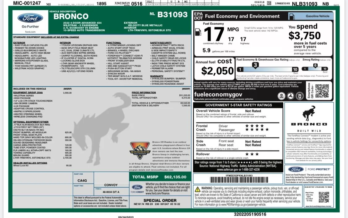 Ford Bronco Fully loaded Wildtrak orders 5422CCAA-357A-4906-88D4-C9418EB18249